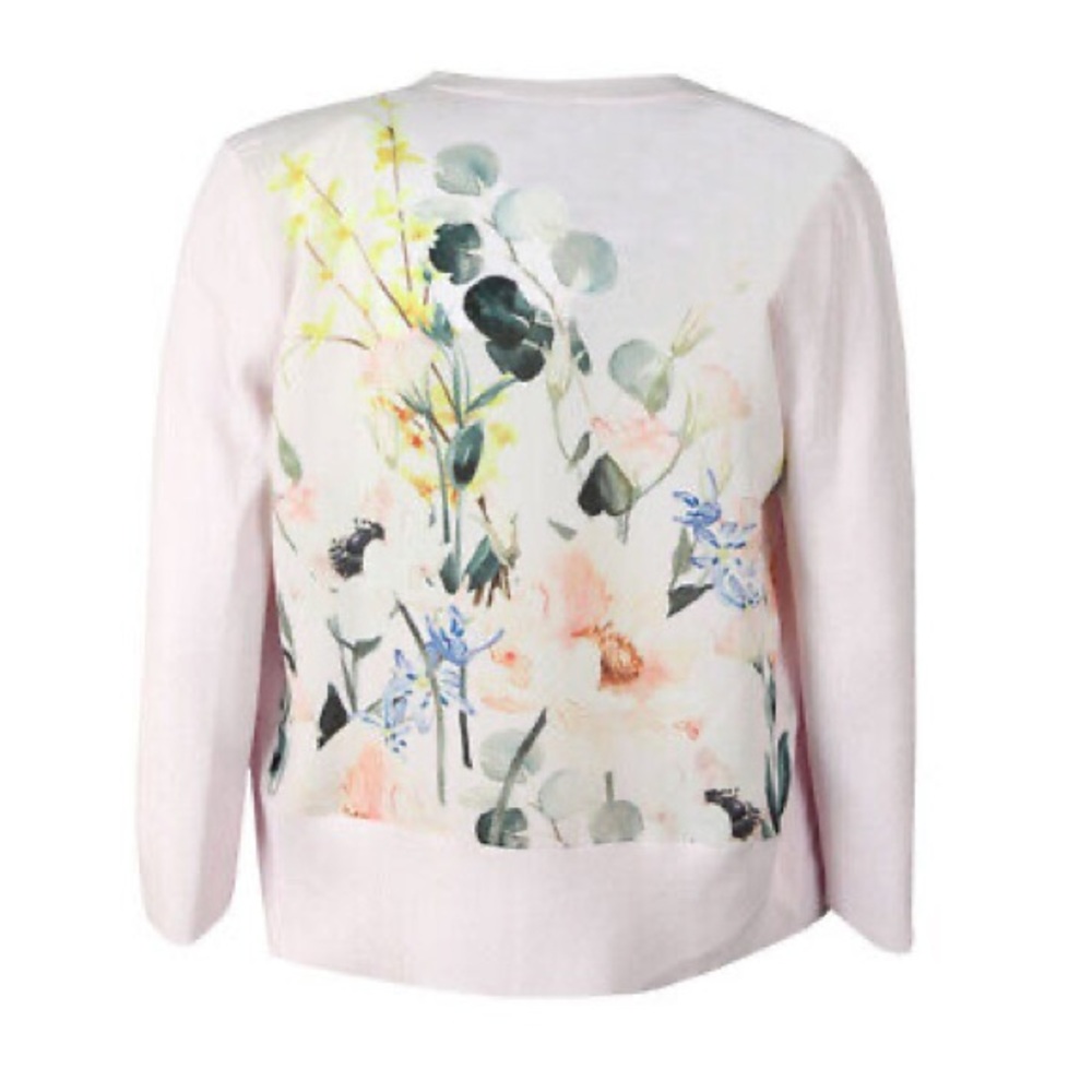 Ted Baker Pink Floral Open-Front Cardigan Sweater Women’s Size 4 NWT